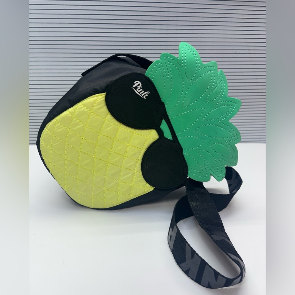 Victoria's Secret PINK Pineapple Lunch Box Cooler Tote Cross Body Bag - Neon